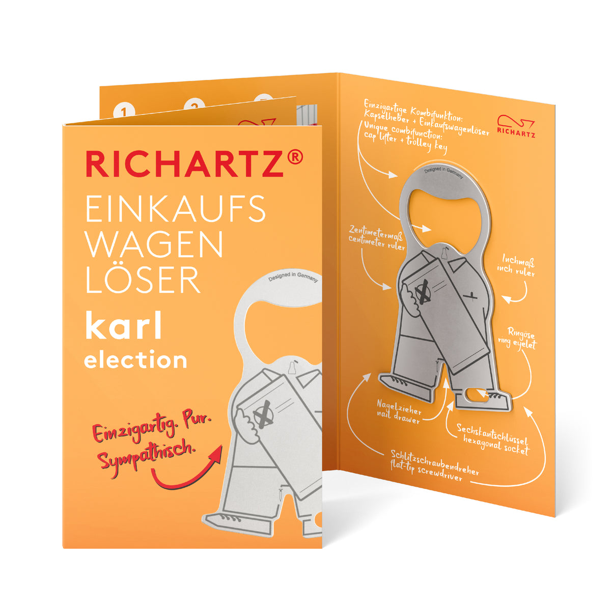 RICHARTZ Einkaufswagenlöser karl election für Wahlkampf und Politik – Verpackung