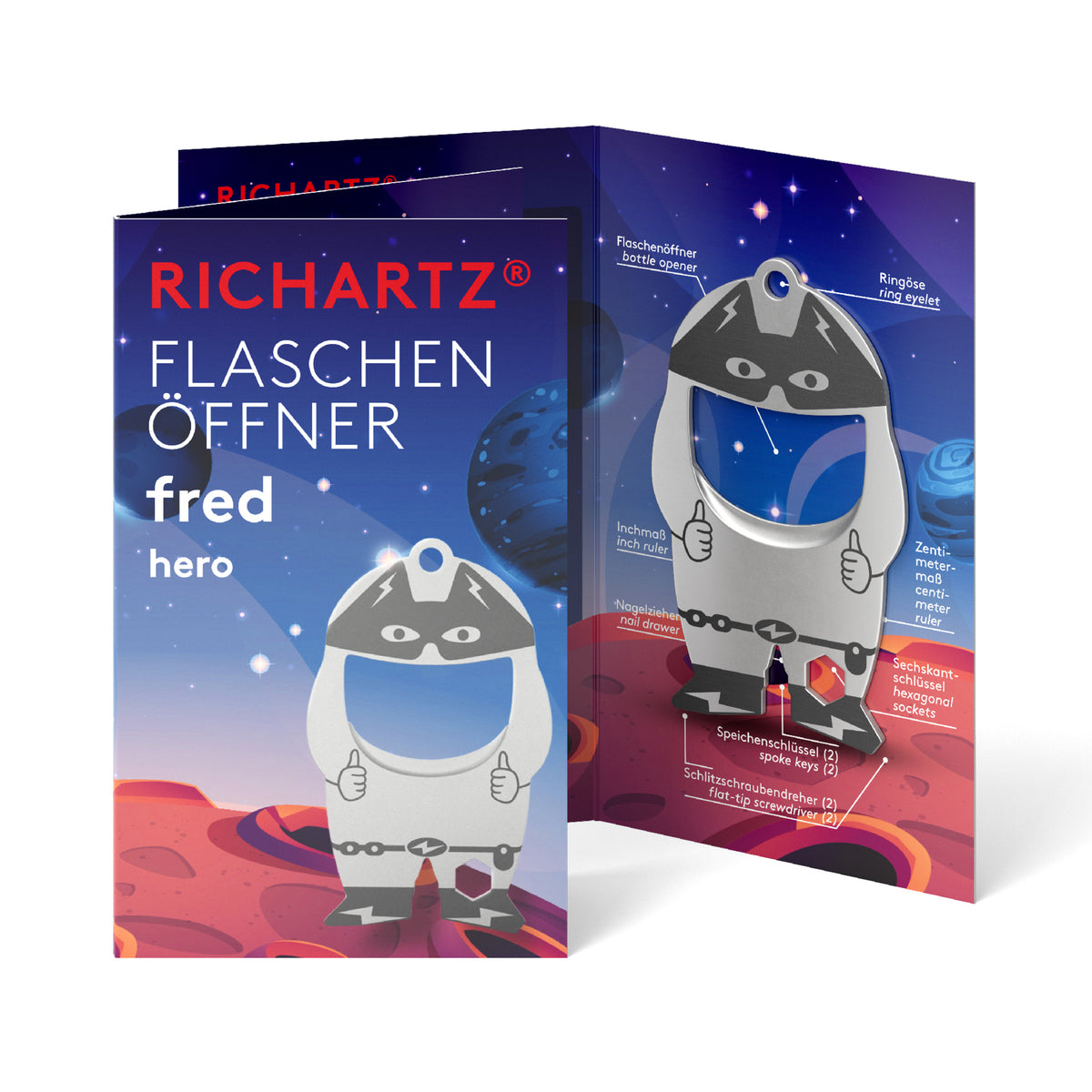 RICHARTZ Flaschenöffner fred hero für den Mitarbeiterdank – Verpackung