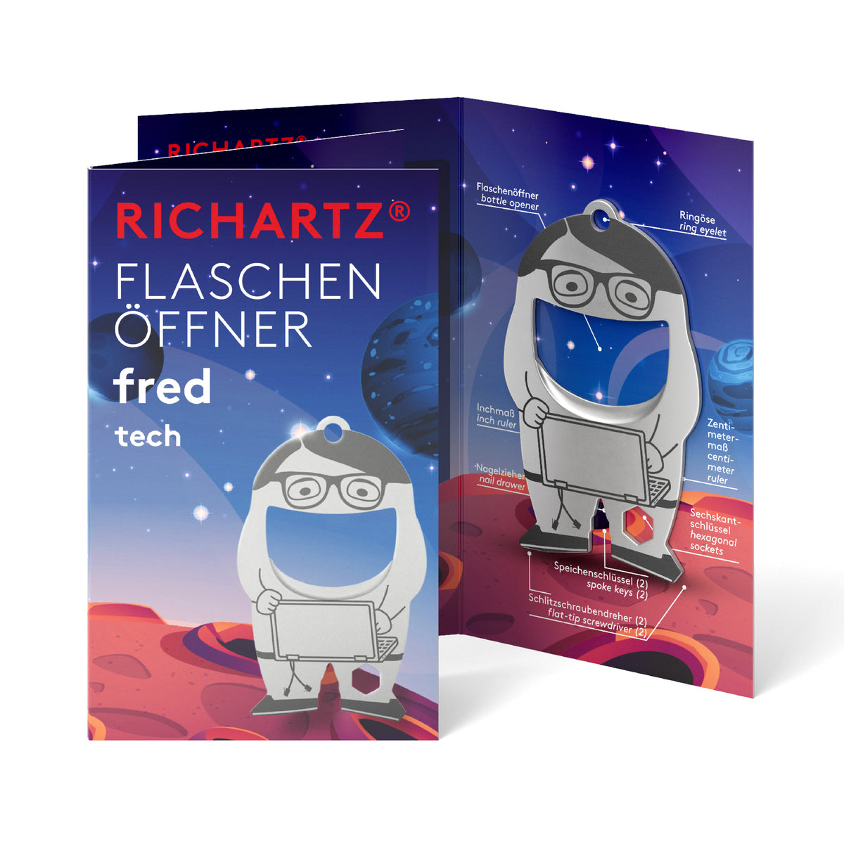 RICHARTZ Flaschenöffner fred tech für IT und Technik – Verpackung