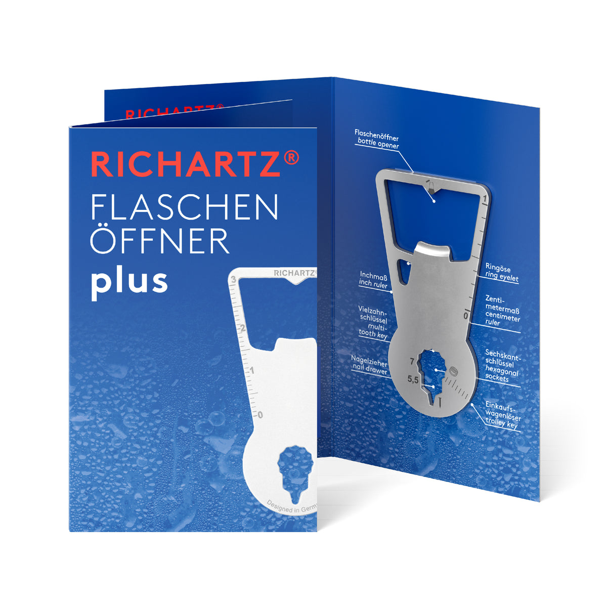 RICHARTZ Flaschenöffner plus mit Einkaufswagenlöser – Verpackung