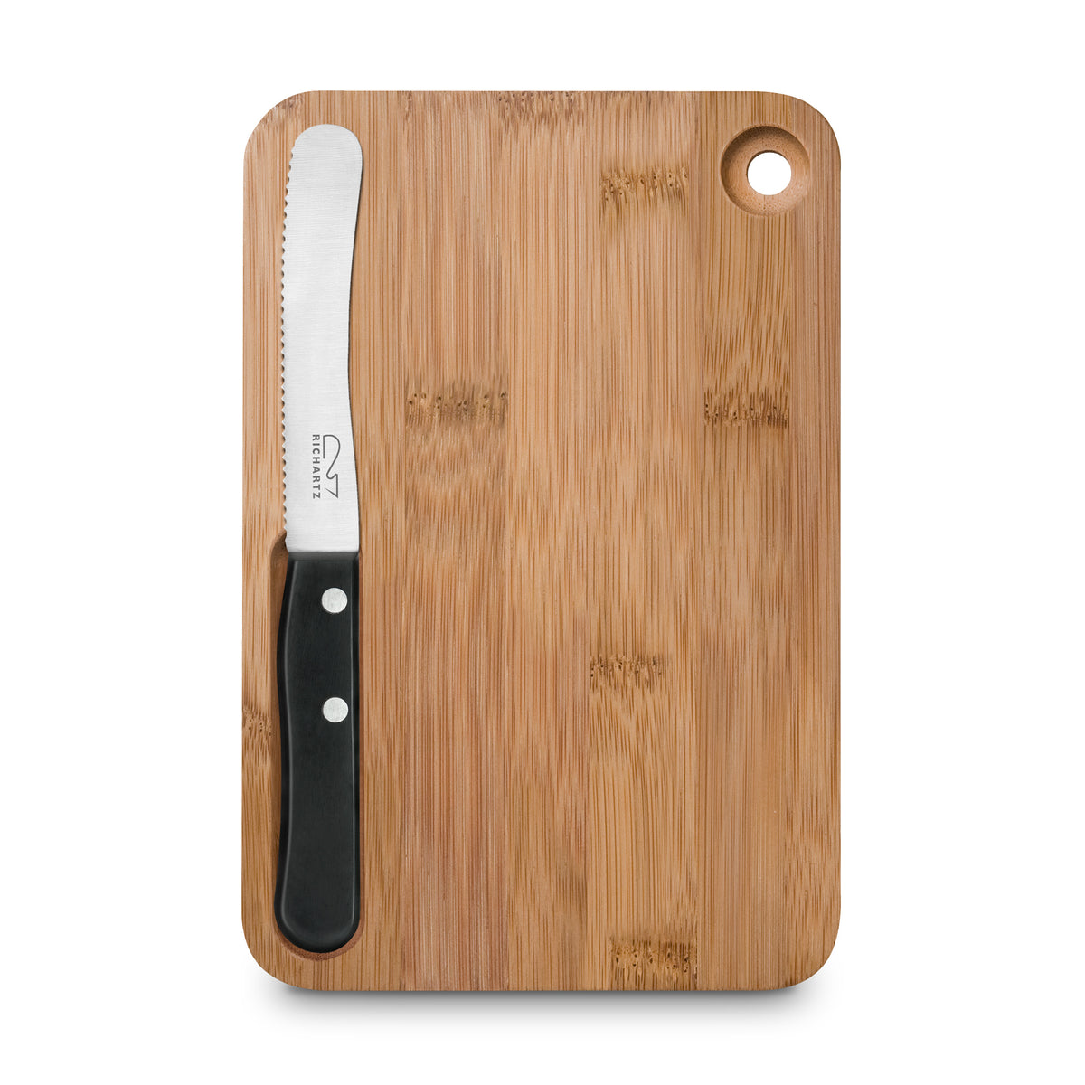 RICHARTZ FRÜHSTÜCK cut and eat black Messer mit Brett