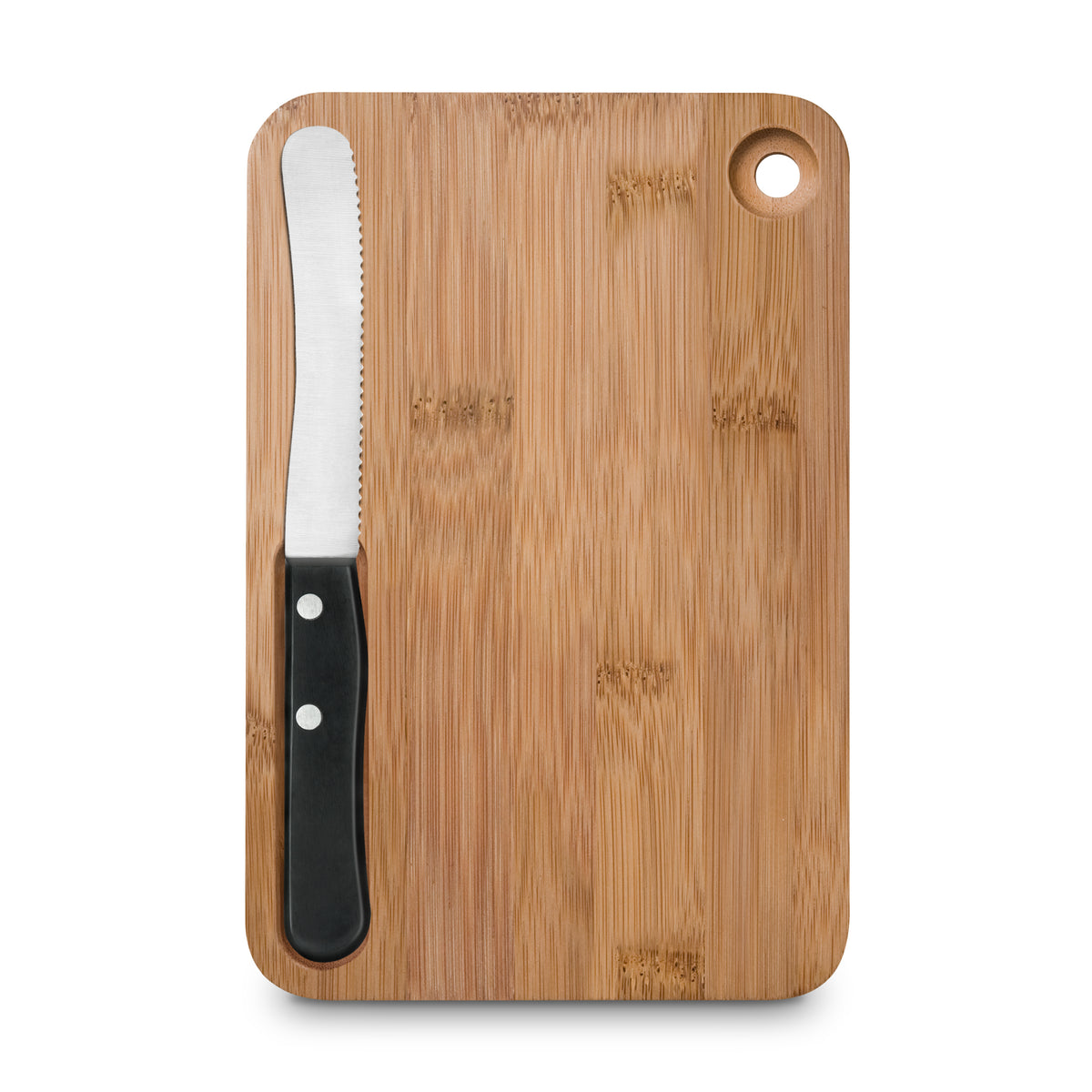 RICHARTZ FRÜHSTÜCK cut and eat black Messer mit Brett – Vorderseite