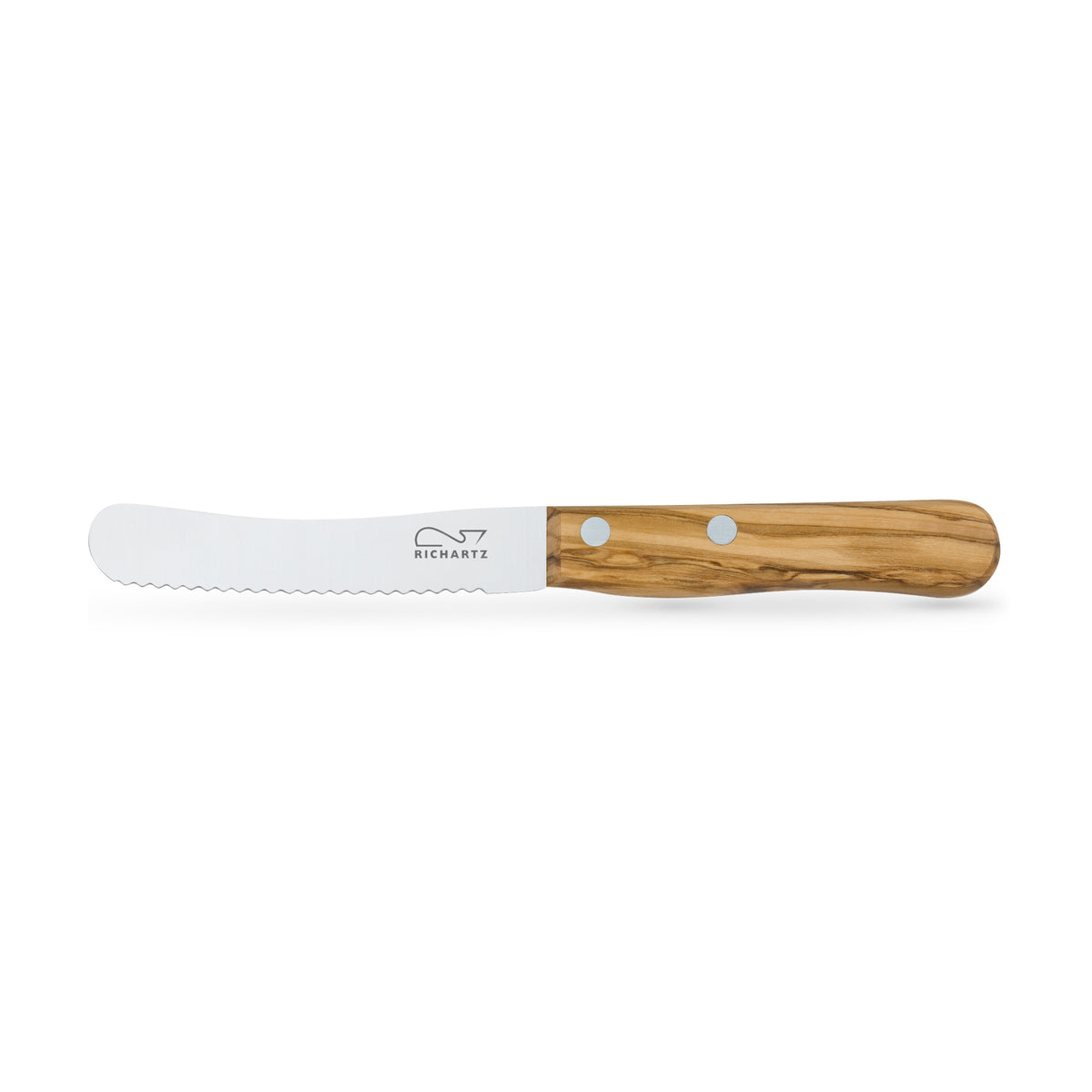 RICHARTZ FRÜHSTÜCK olive Messer mit Olivenholzgriff – Rückseite