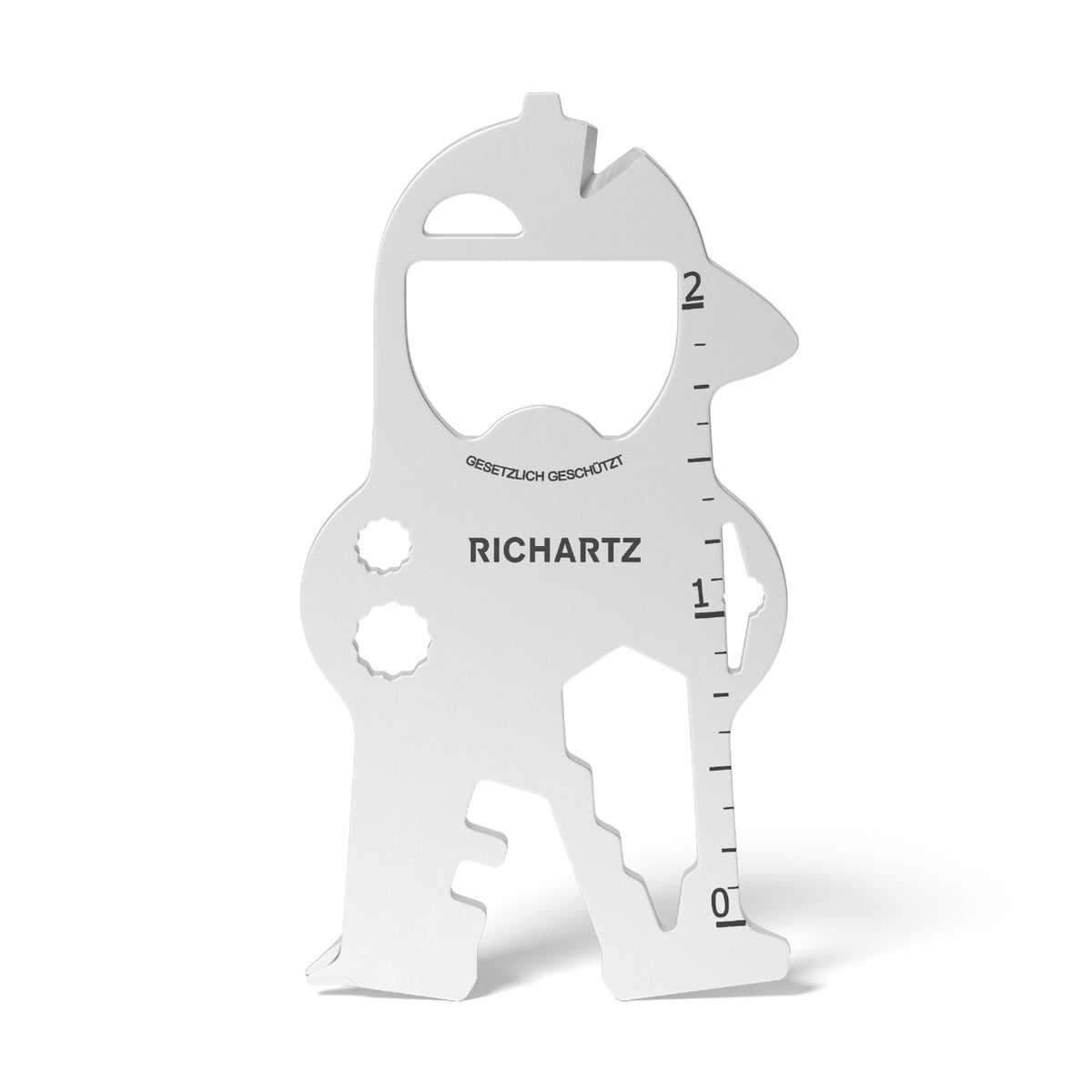 RICHARTZ KEY TOOL bob Multitool Figur mit Bauhelm – Rückseite