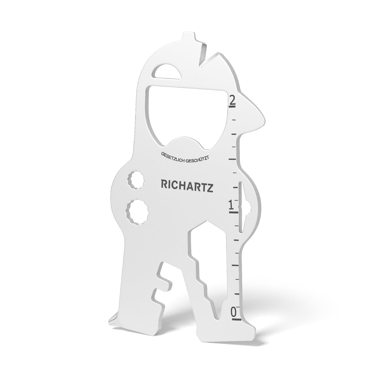RICHARTZ KEY TOOL bob Multitool Figur mit Bauhelm – Ansicht schräg