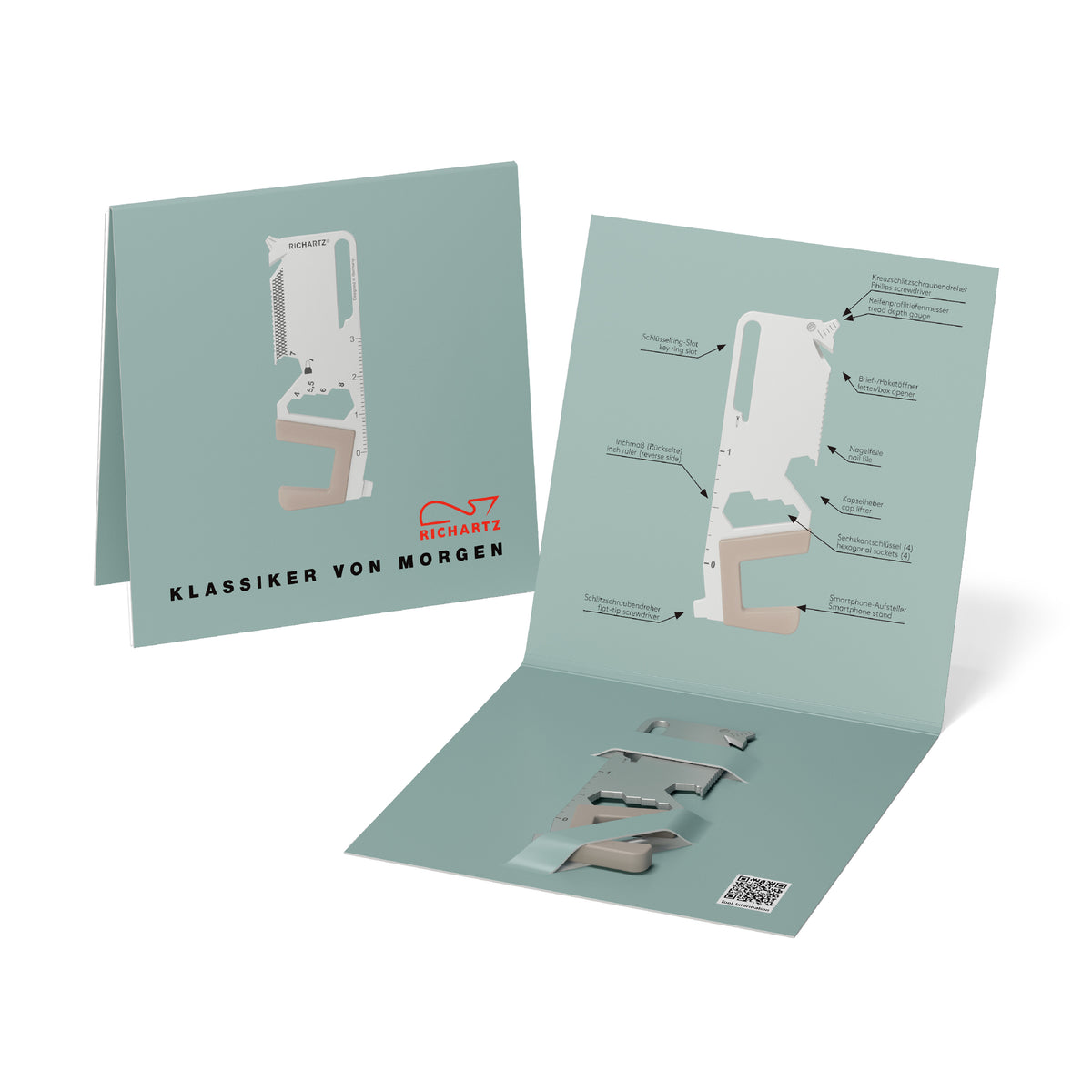 RICHARTZ KEY TOOL mobile Multitool mit Smartphone Halter – Verpackung