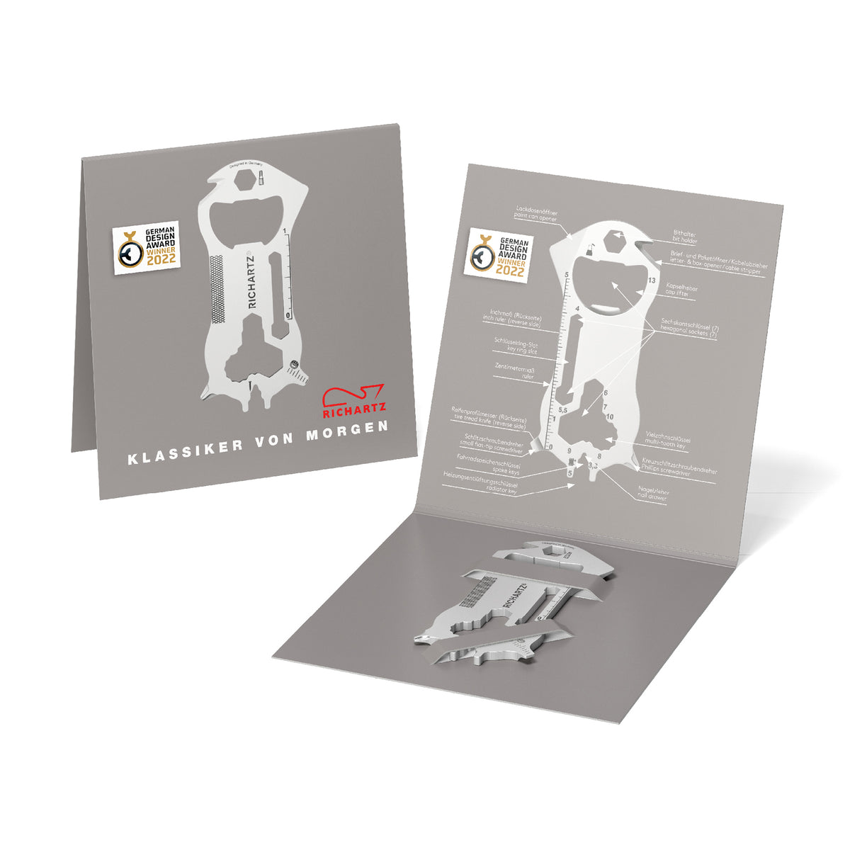 RICHARTZ KEY TOOL work Multitool für Heimwerker und Handwerk – Verpackung