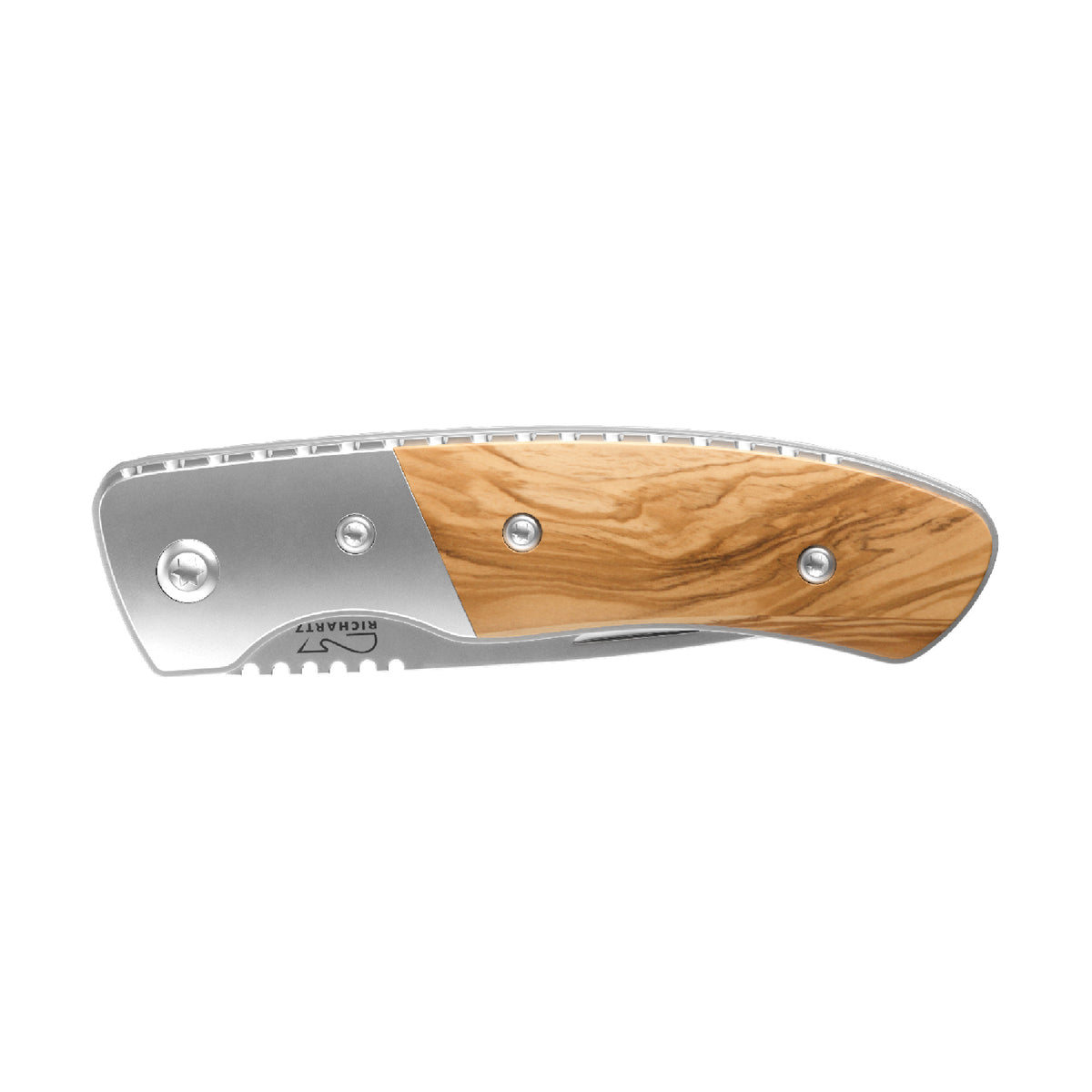 RICHARTZ LEO picknick olive Taschenmesser mit Gabel – geschlossen