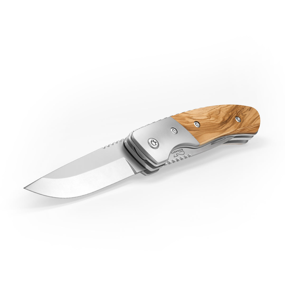RICHARTZ LEO picknick olive Taschenmesser mit Gabel – Ansicht schräg