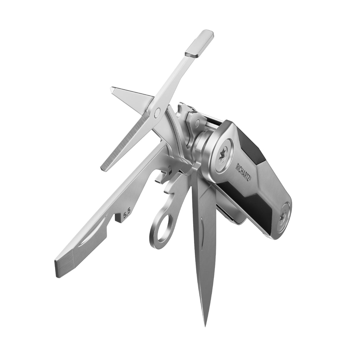 RICHARTZ NEO knife 8+ mini Taschenmesser am Karabiner – Ansicht schräg