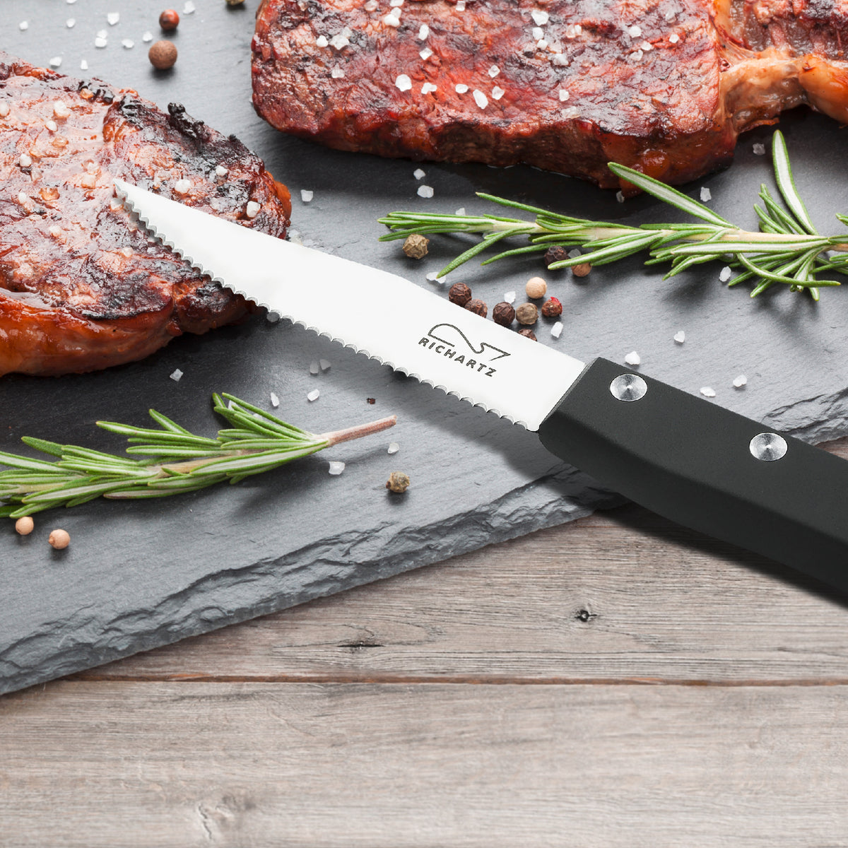 RICHARTZ STEAK cut and chill Steakmesser mit Brett – Ansicht