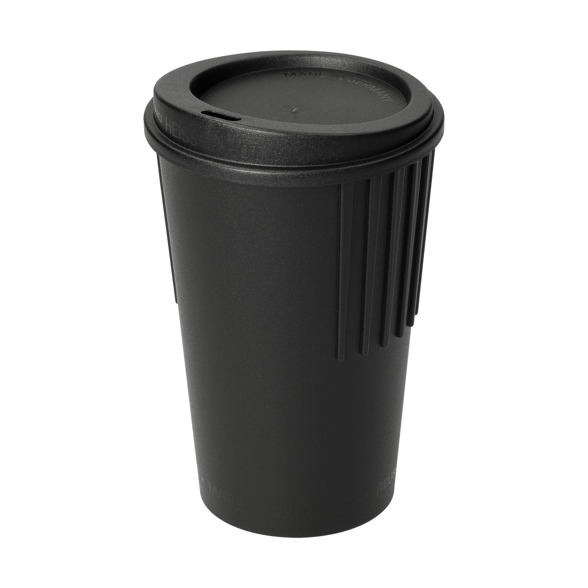 Riffel-Kaffeebecher „ToGo“, 300 ml – Schwarz