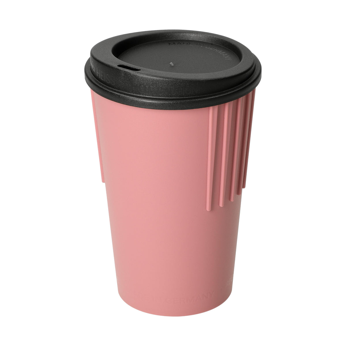 Riffel-Kaffeebecher „ToGo“, 300 ml – Raffiniertes rot / Schwarz
