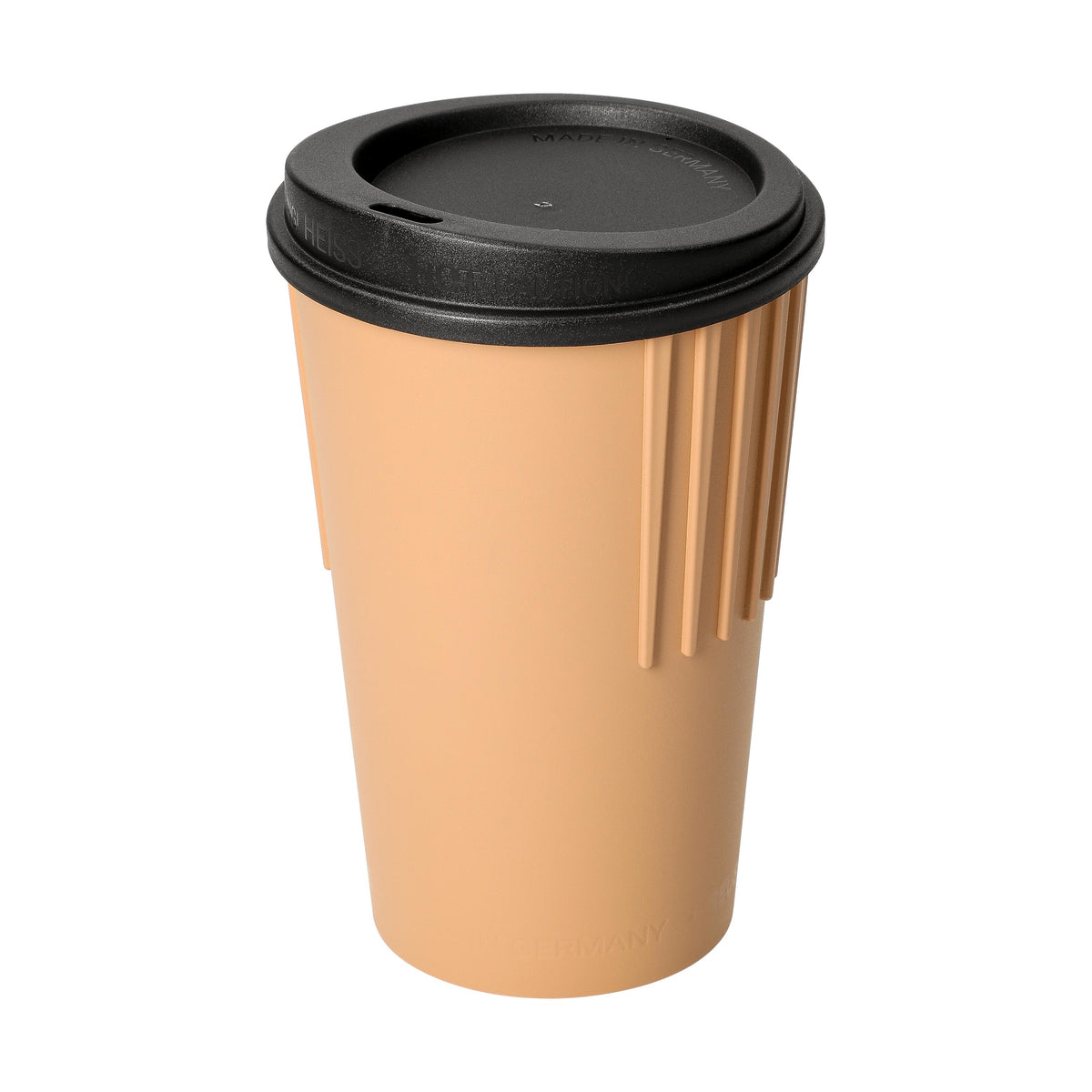 Riffel-Kaffeebecher „ToGo“, 300 ml – Beständiges braun / Schwarz