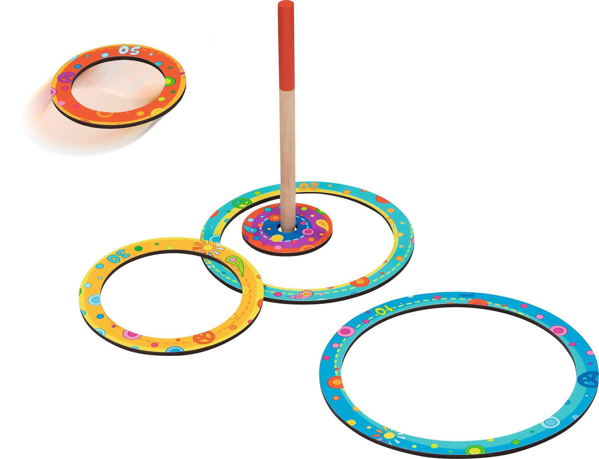 Ringwurfspiel Kunterbunt mit Zielscheibe aus Holz – weitere Ansicht