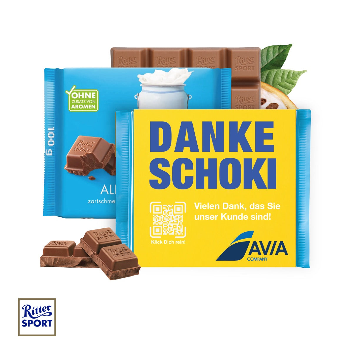 Ritter SPORT mit Werbebanderole