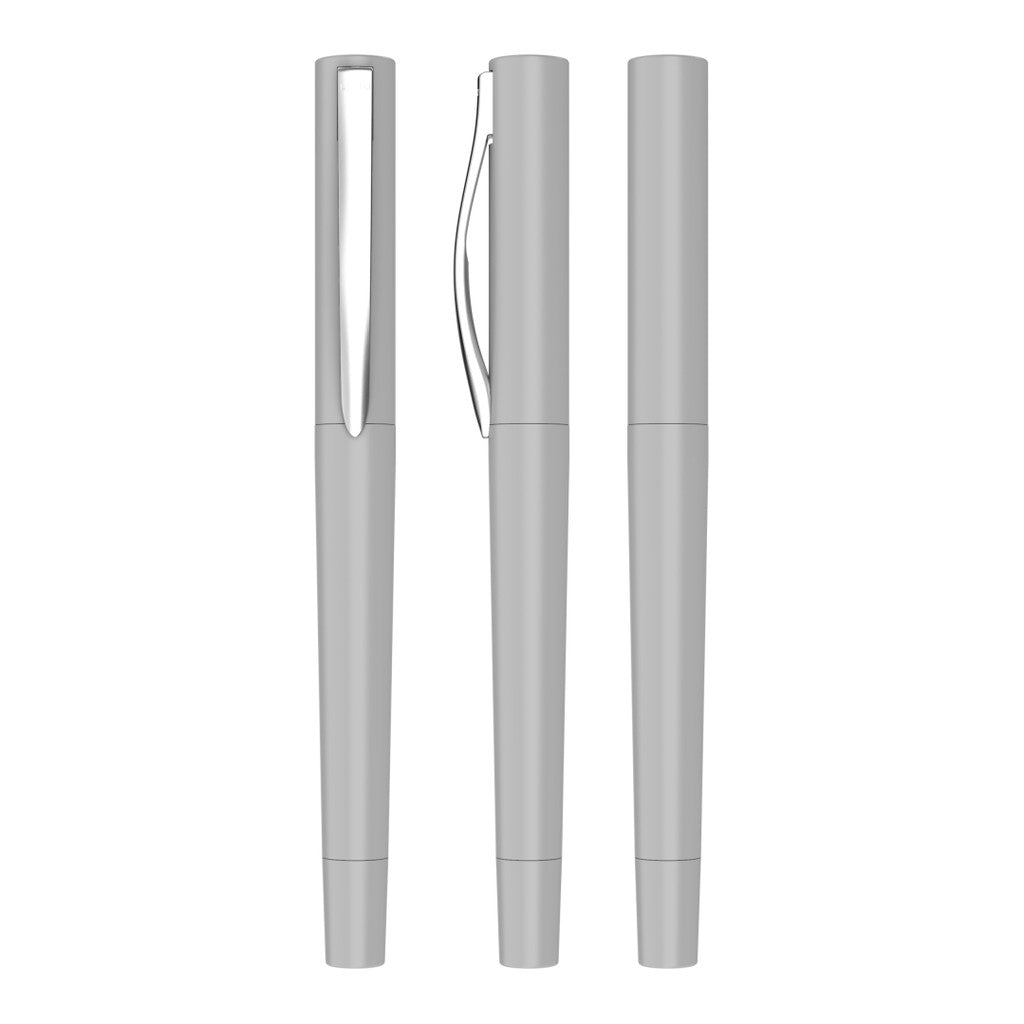 Rollerball aus Metall mit gebürstetem Clip – Silber
