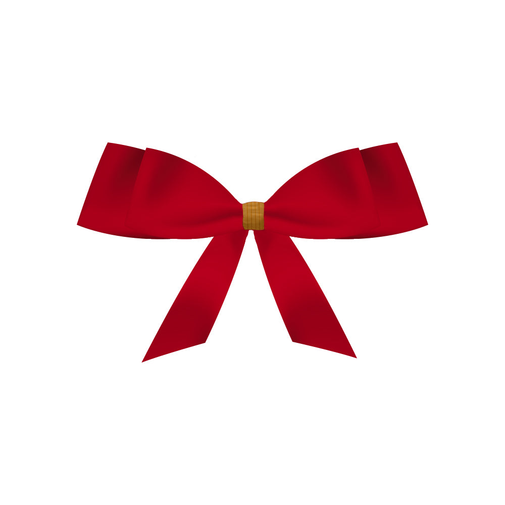 Rote Geschenkschleife mit goldenem Clip