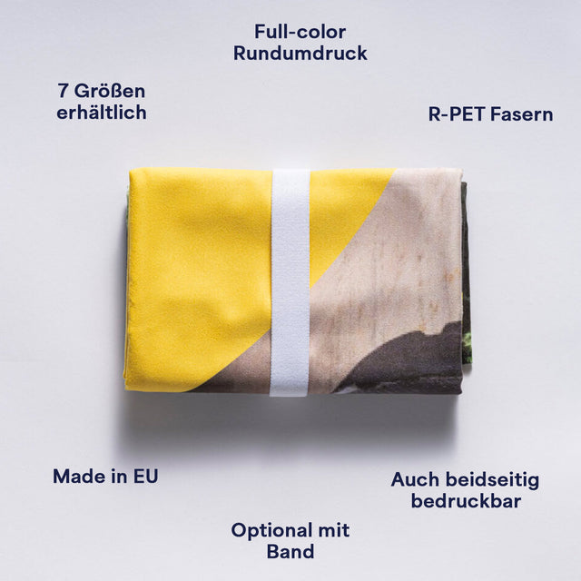 Mikrofaser Handtuch vollflächig mit Logo bedruckt, Sublimationsdruck
