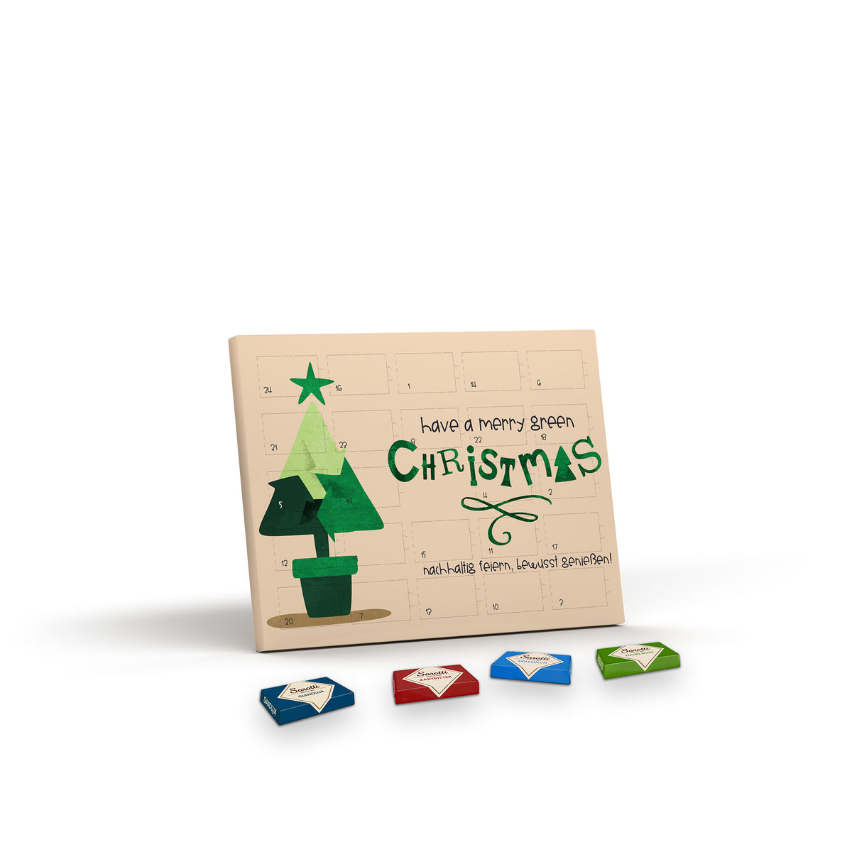 Sarotti Naps Adventskalender mit Tischaufsteller, bedruckt