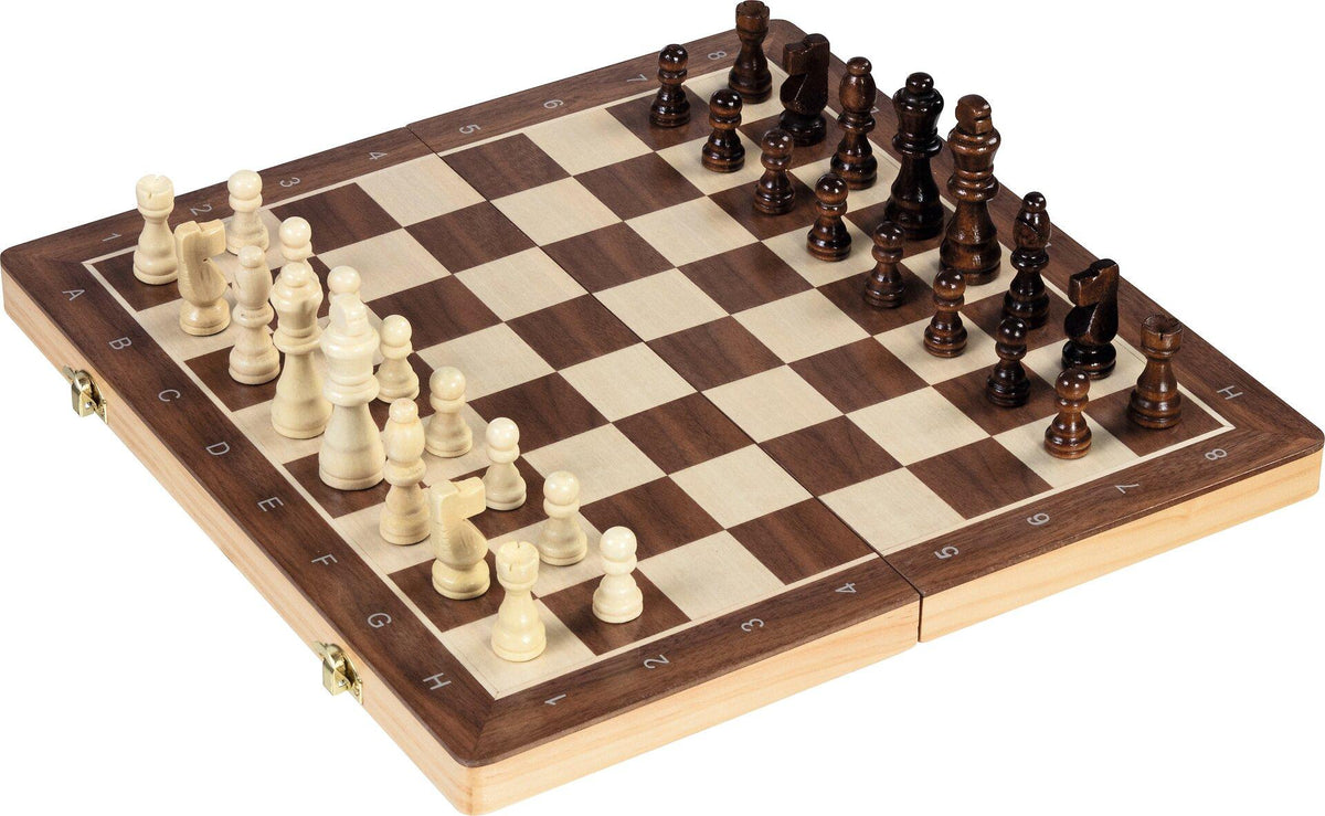 Schach und Dame 2in1 als magnetischer Spielkoffer