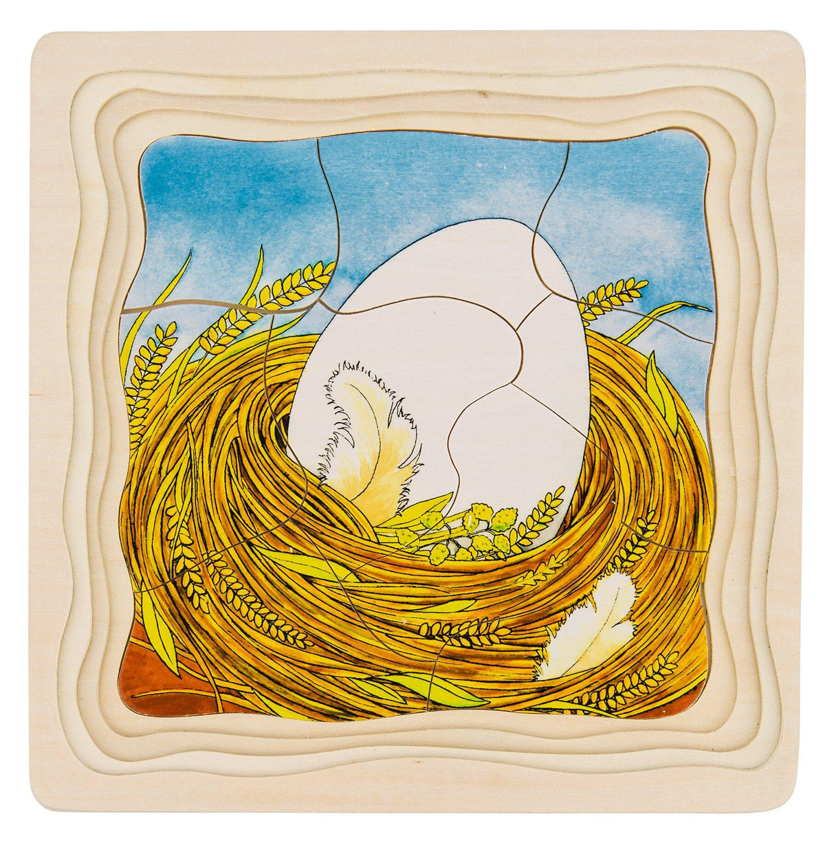 Schichtenpuzzle Das Huhn mit Ei im Nest und 44 Teilen – Ansicht