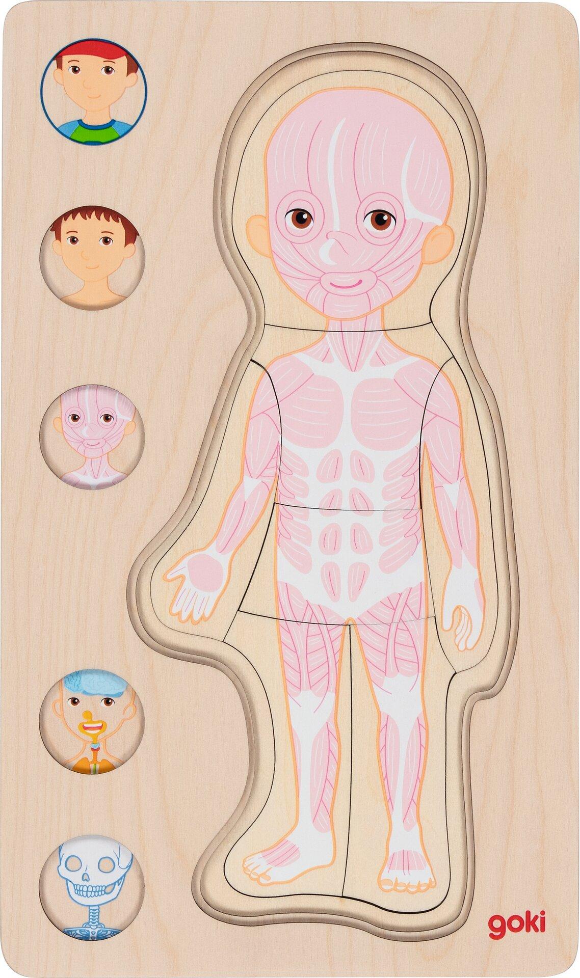Schichtenpuzzle Junge mit Kappe und 29 Teilen aus Holz – dritte Ansicht