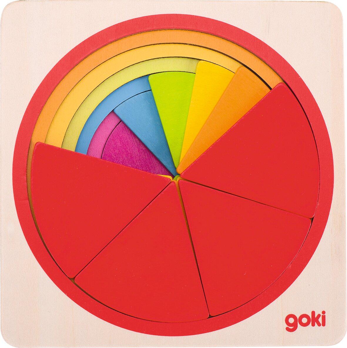 Schichtenpuzzle Kreis mit sechs Schichten in Regenbogenfarben – Ansicht