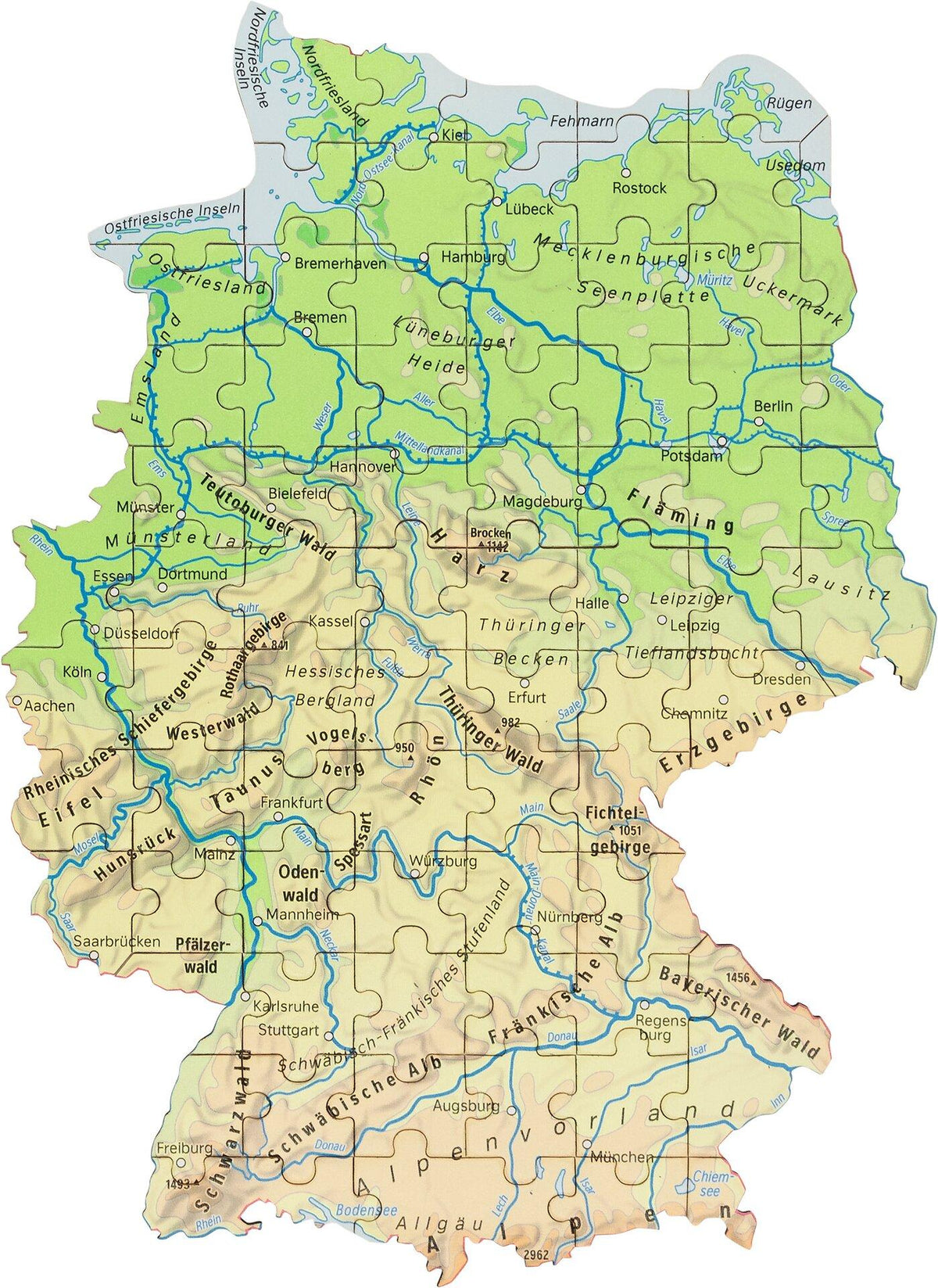 Schichtenpuzzle Landkarte der Bundesländer, 98 Teile, Holz – achte Ansicht