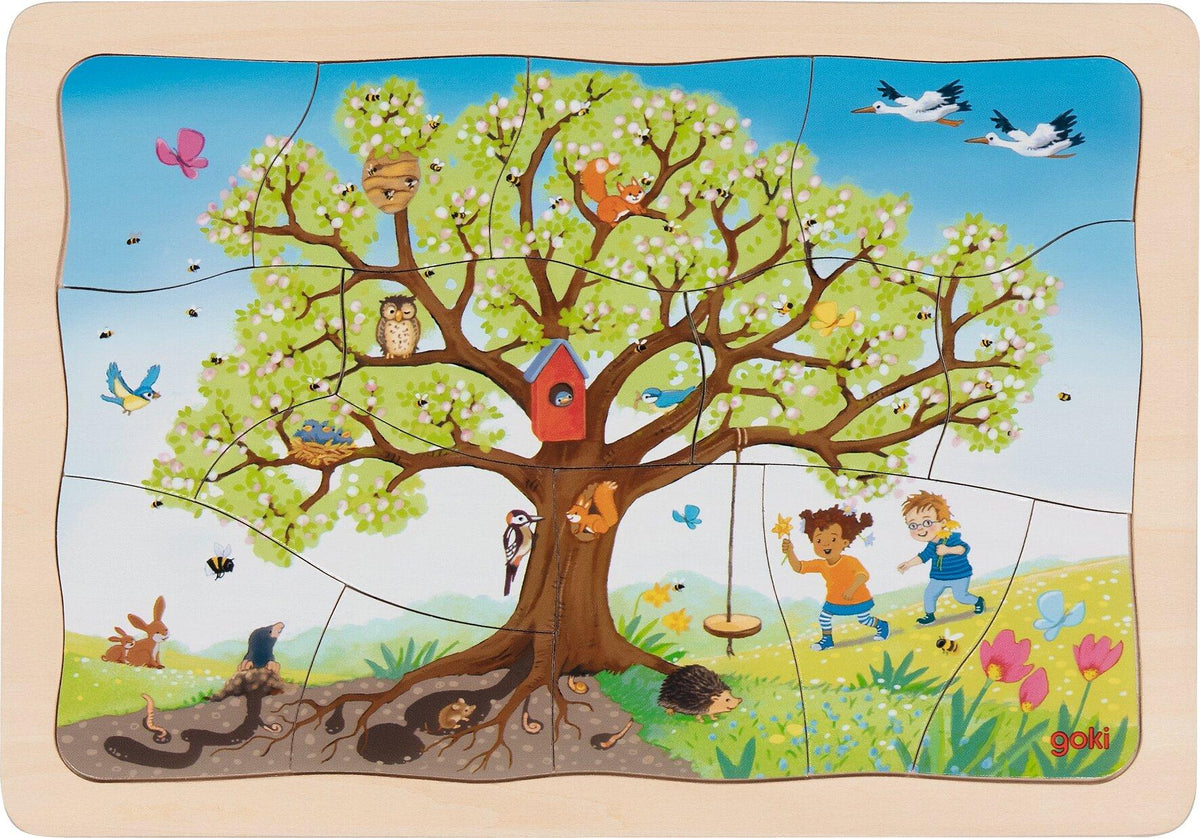 Schichtenpuzzle Mein Apfelbaum mit 47 Teilen aus Holz