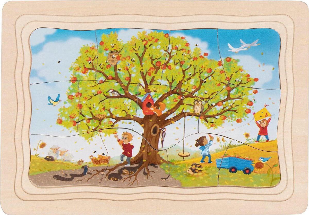 Schichtenpuzzle Mein Apfelbaum mit 47 Teilen aus Holz – dritte Ansicht