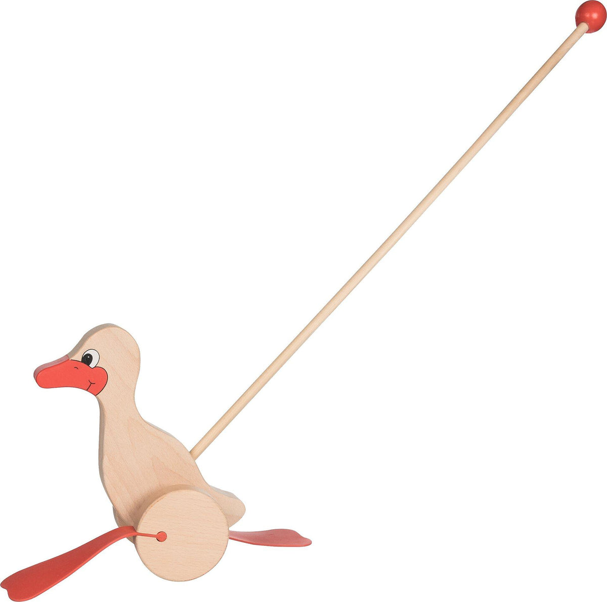 Schiebeente aus Holz mit rotem Schnabel, 21 cm hoch