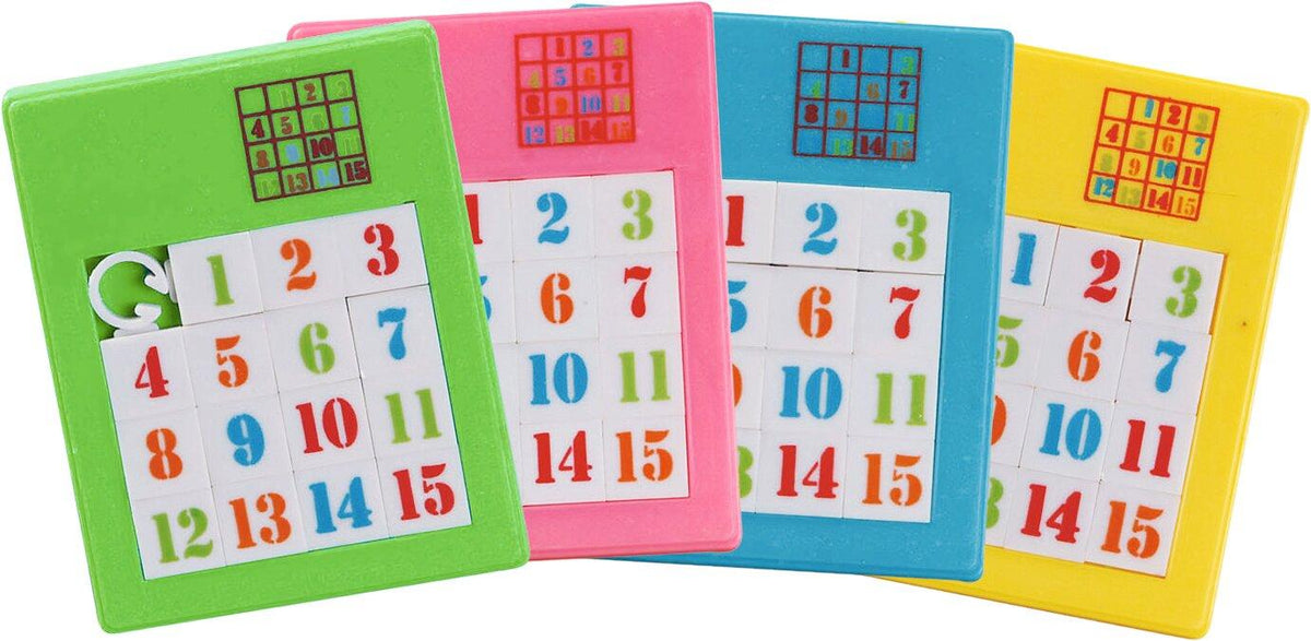 Schiebepuzzle Zahlen aus Kunststoff im 24er Set – Ansicht