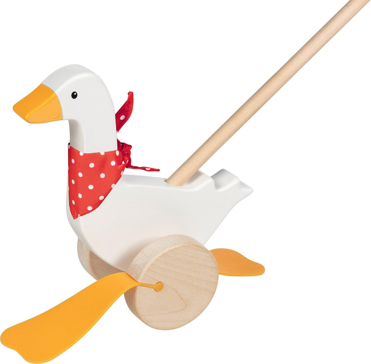 Schiebetier Gans Bertha mit rot gepunktetem Halstuch