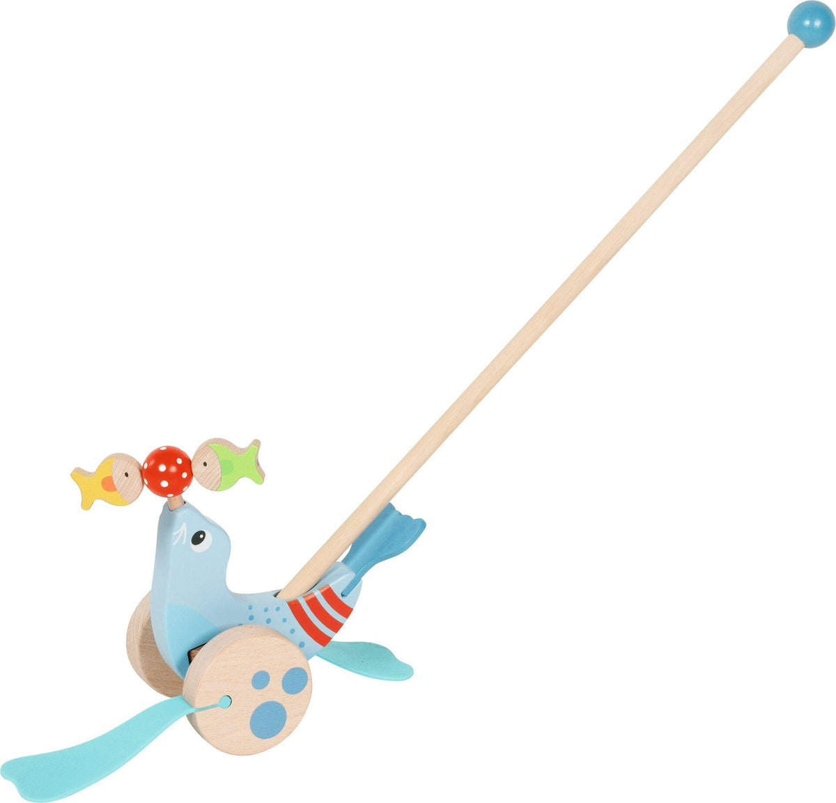 Schiebetier Robbe mit Ball und zwei Fischen – Ansicht