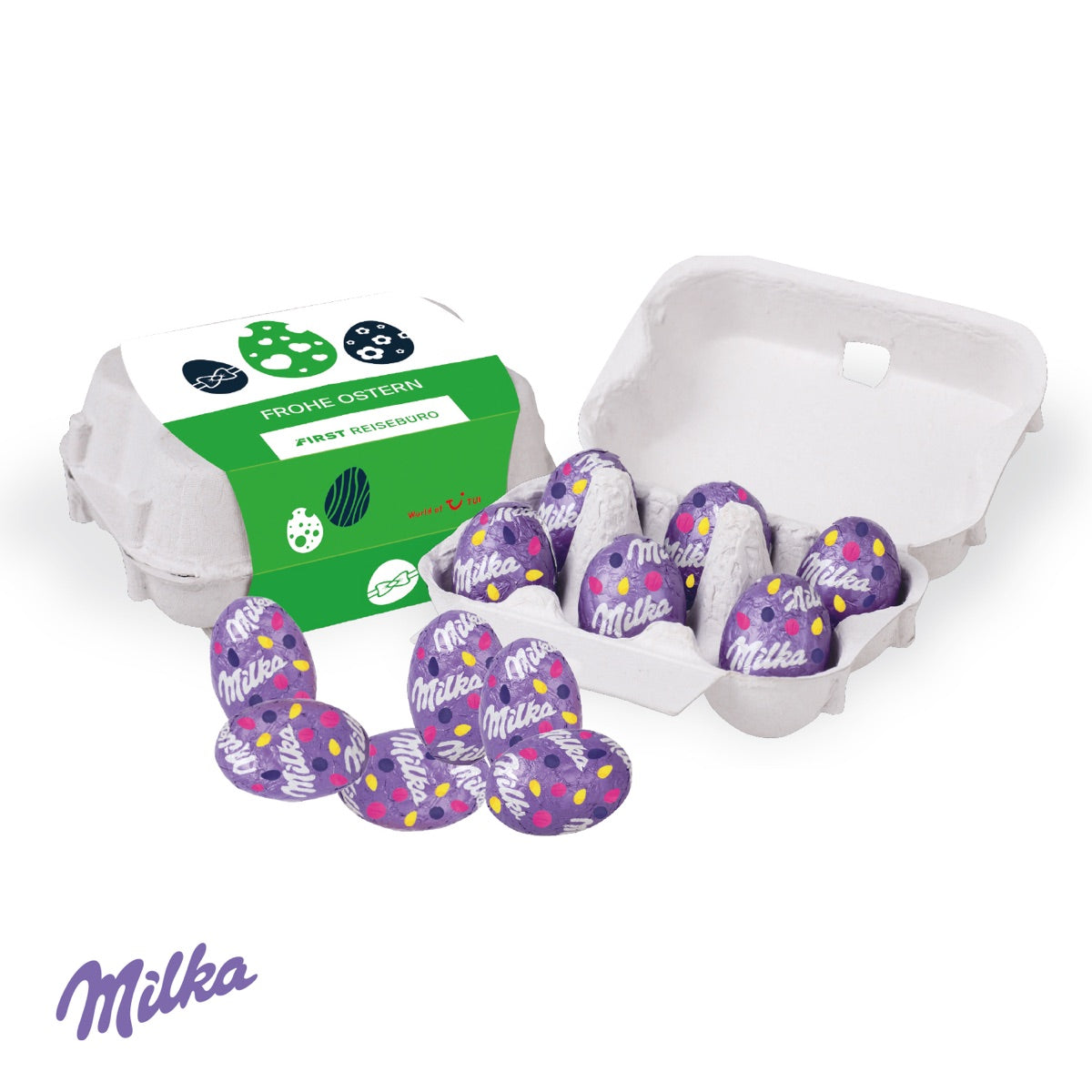 Schoko Eier 6er mit Milka Schokolade