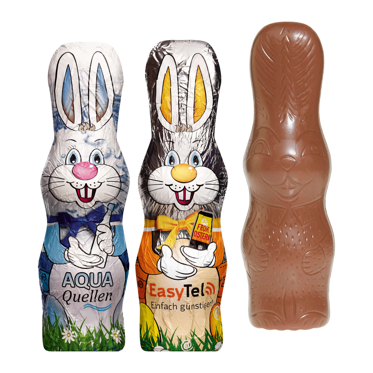 Großer Schoko Osterhase Maxi in bedruckter Alufolie