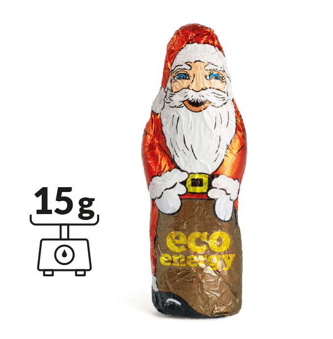 Schoko Weihnachtsmann mit individuell bedruckter Folie
