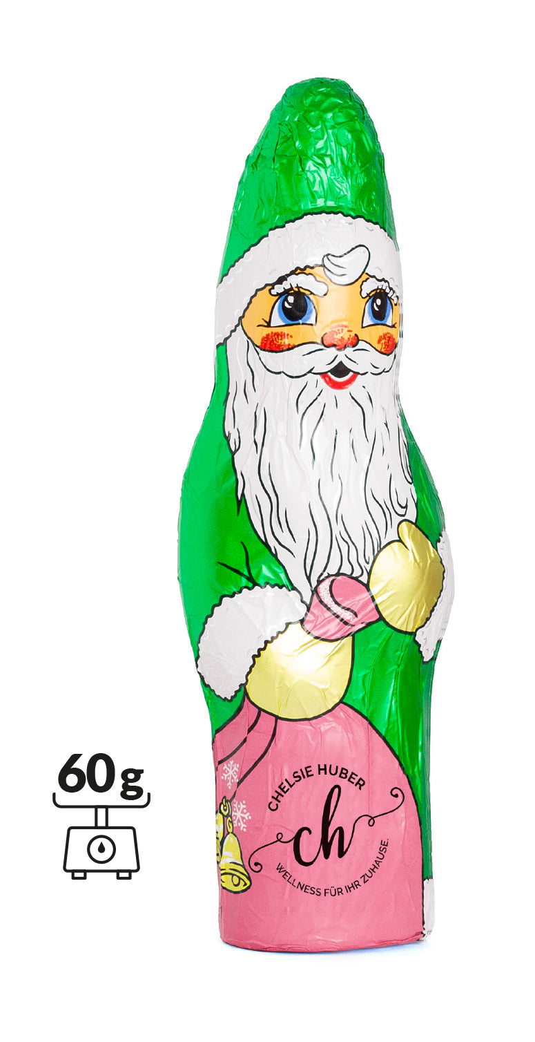 Schoko Weihnachtsmann, zweite Ausführung, bedruckte Folie