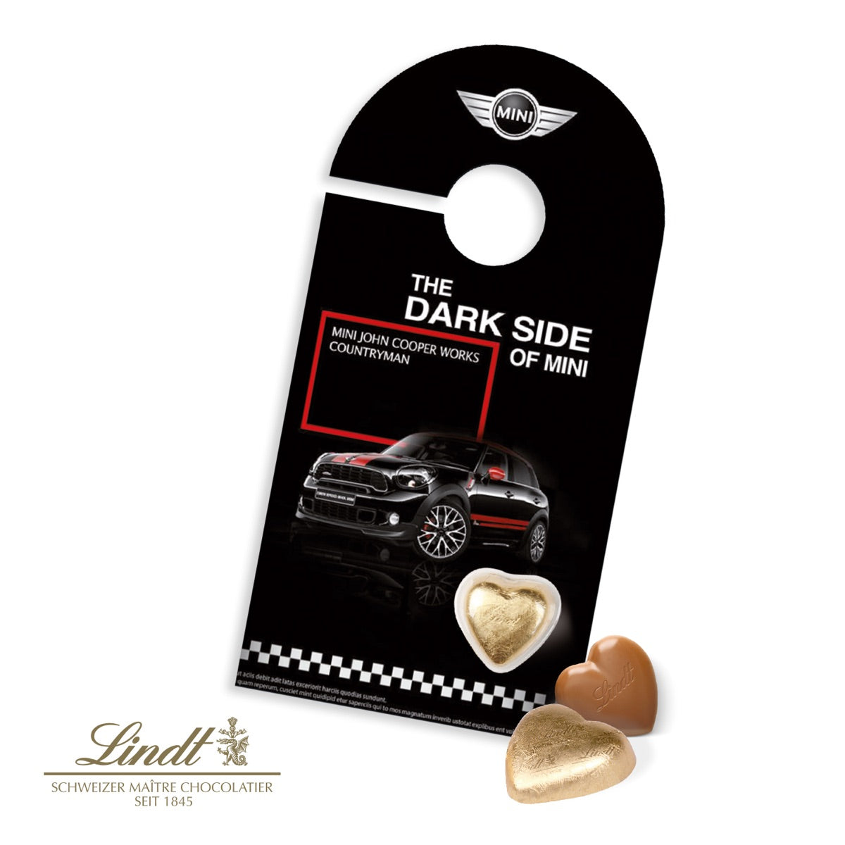 Schokokarte Türanhänger mit Lindt Herz