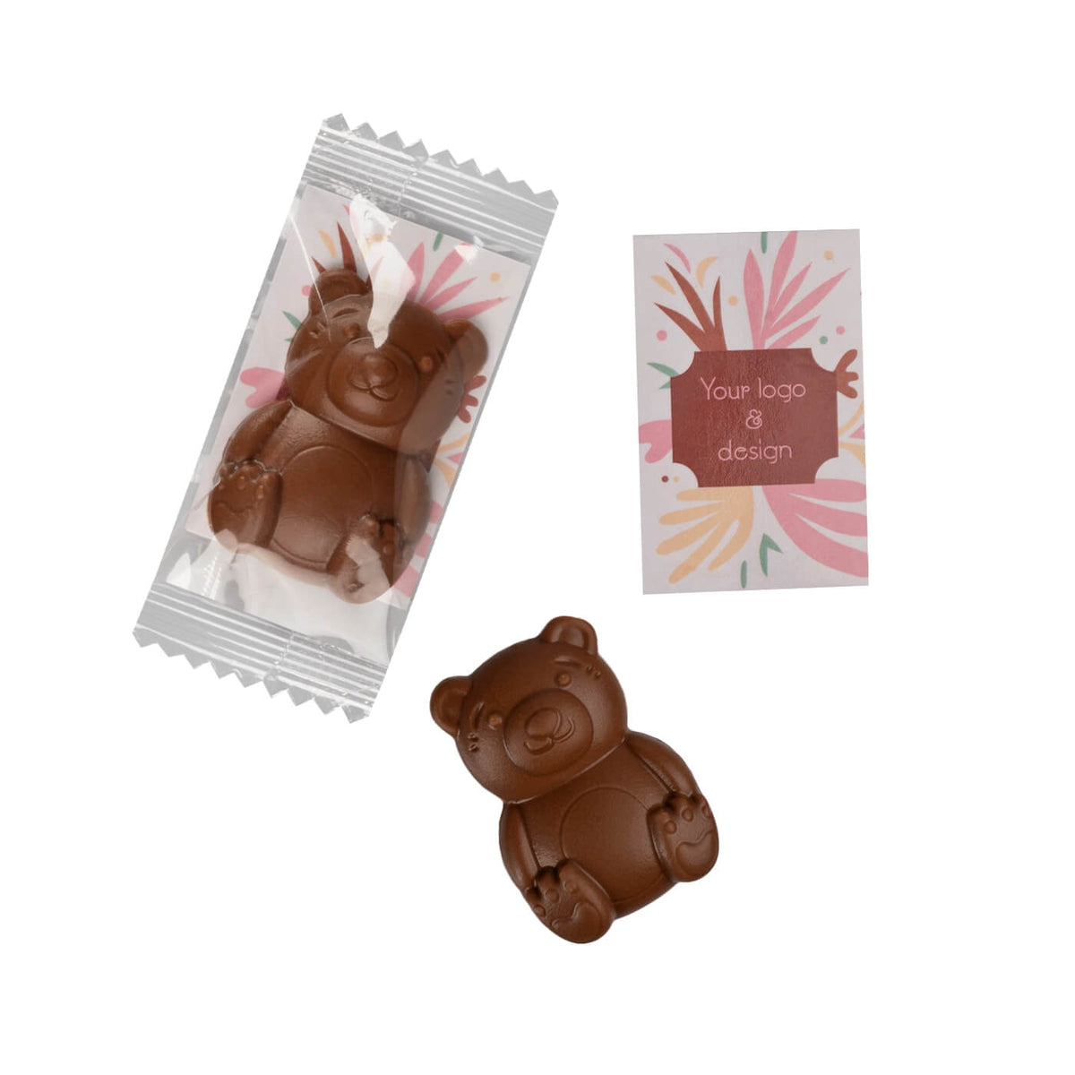 Schokoladenbär 9 g auf der Werbekarte