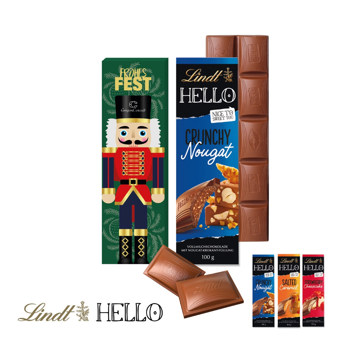 Schokoladentafel von Lindt HELLO Weihnachtsedition