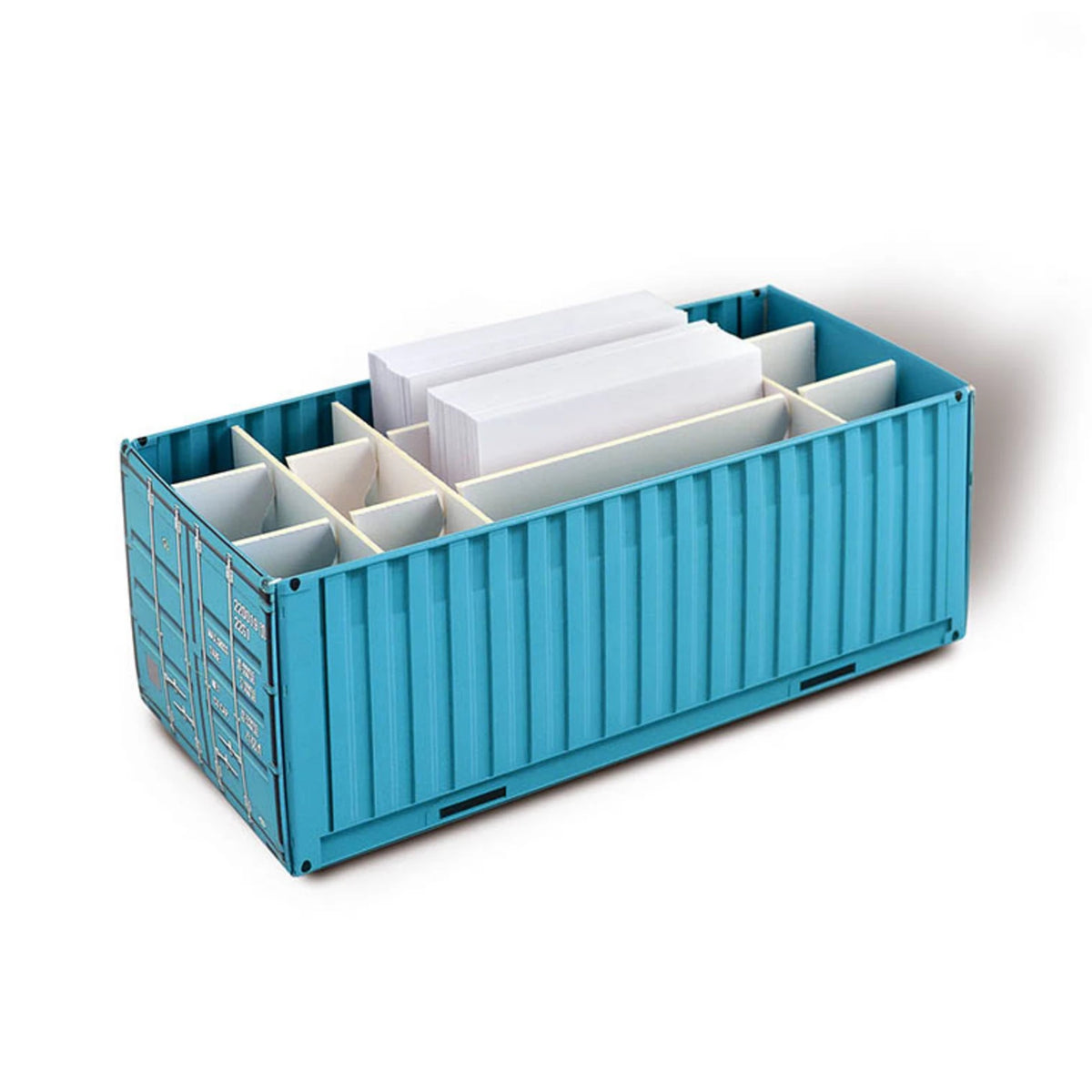 Schreibtischbox 175 x 78 x 70 mm mit Gefachen und Logo