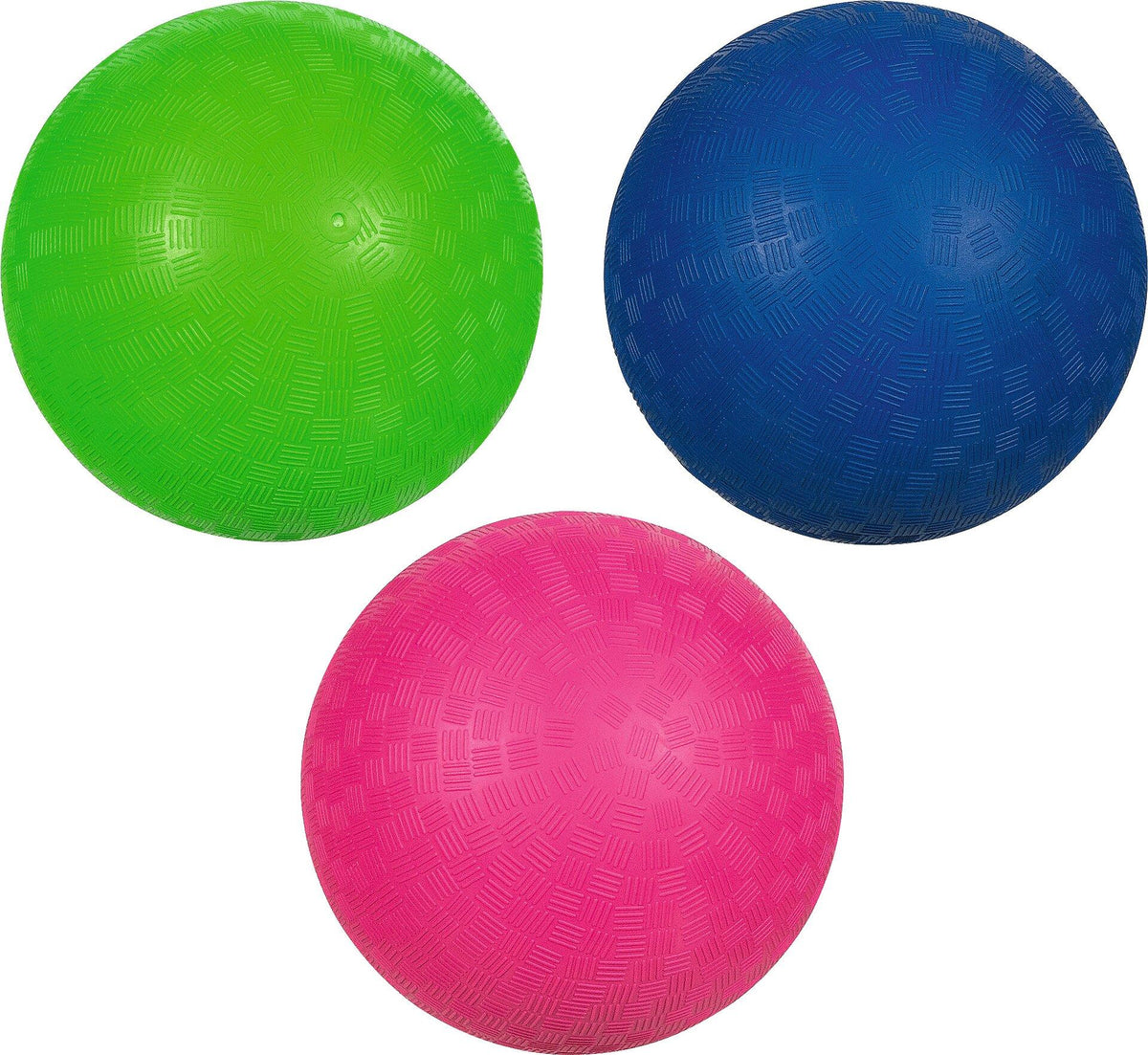Sechserset Spielbälle in Grün, Blau und Pink – Ansicht