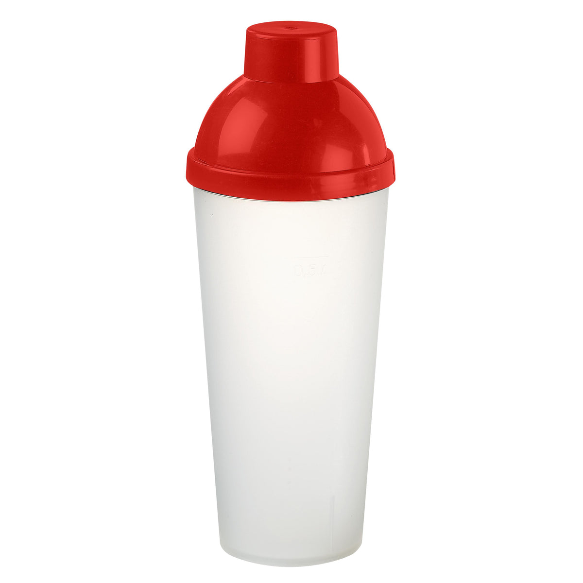Shaker „Lagoon“ 0,5 l – Transparent milchig / Rot