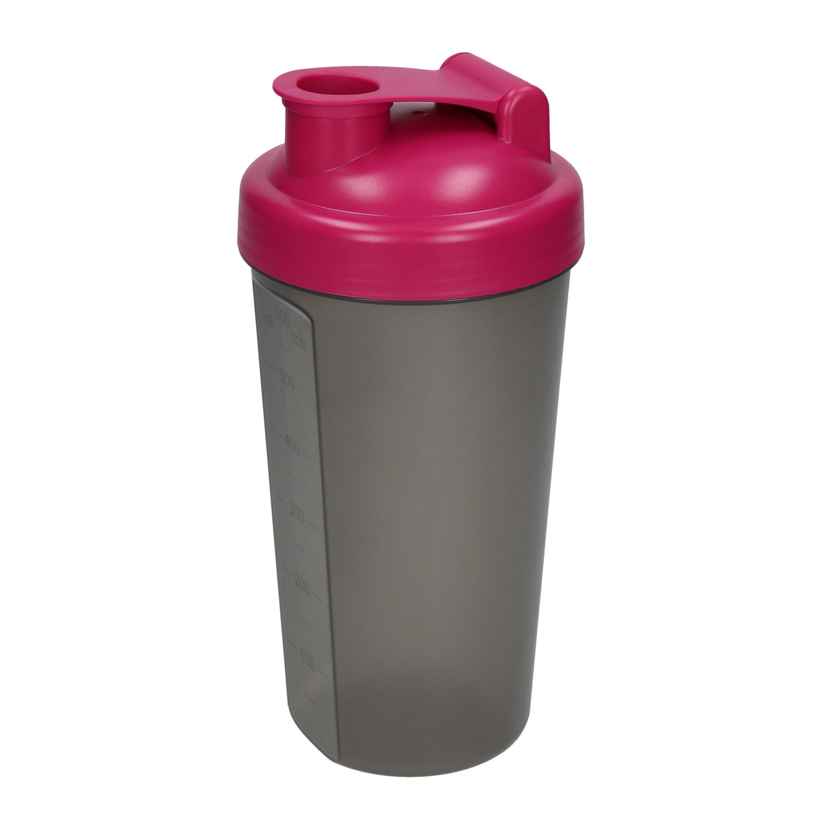 Shaker „Protein“, 0,60 l – Berry / Transluzent grau
