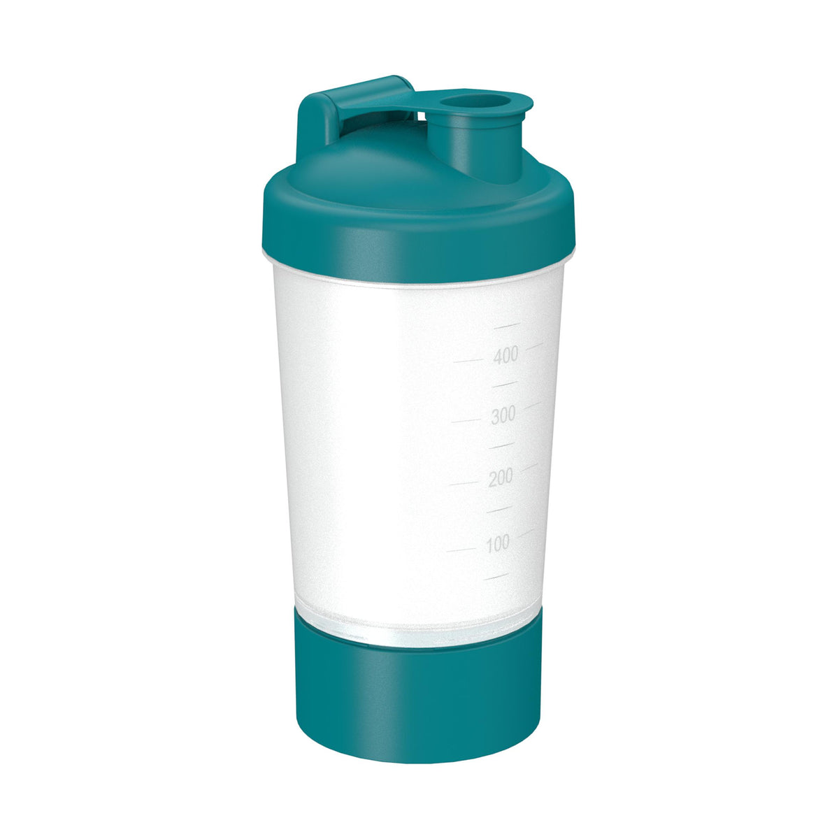 Shaker „Protein“, Pro 1, 0,40 l – Transparent / Teal
