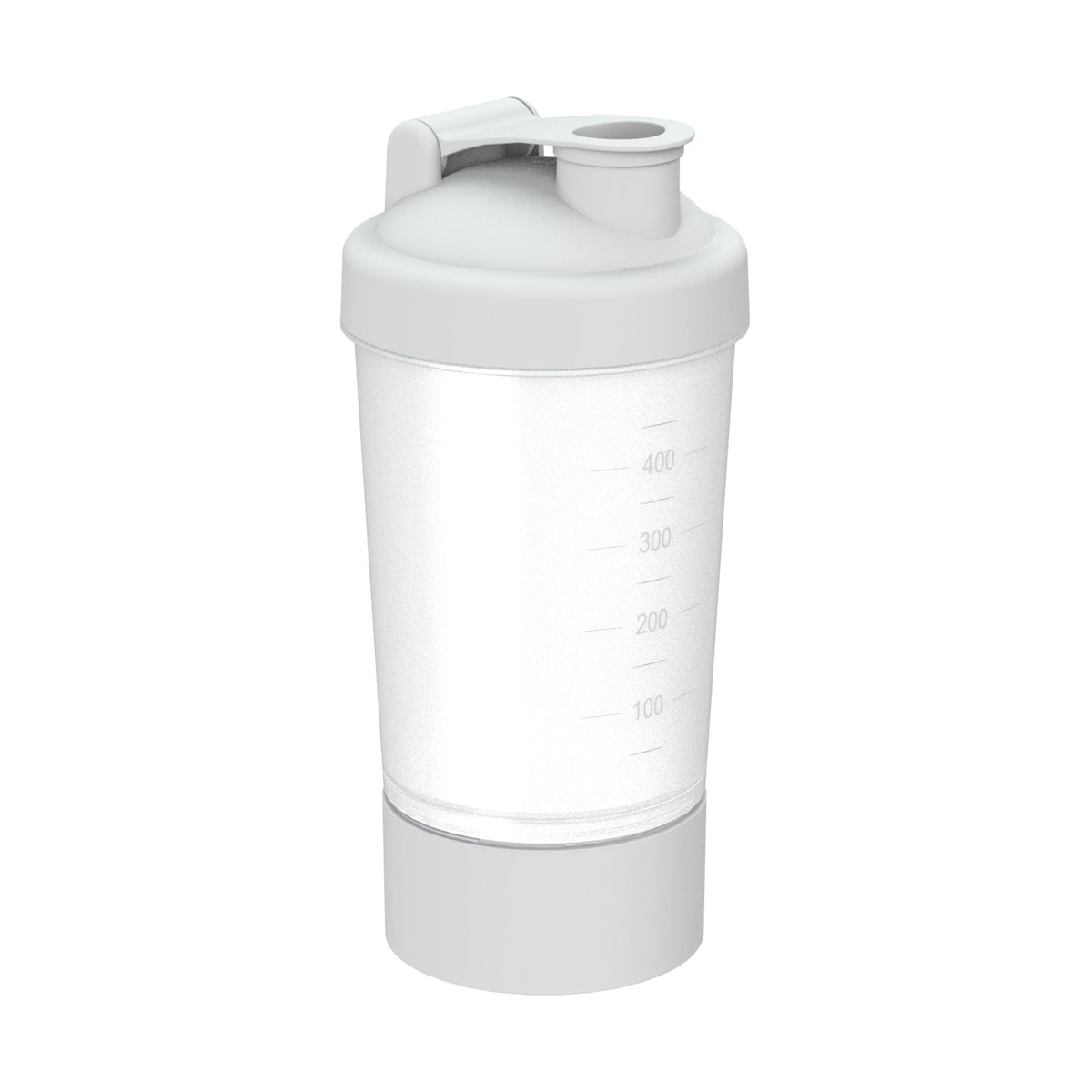 Shaker „Protein“, Pro 1, 0,40 l – Transparent / Weiß