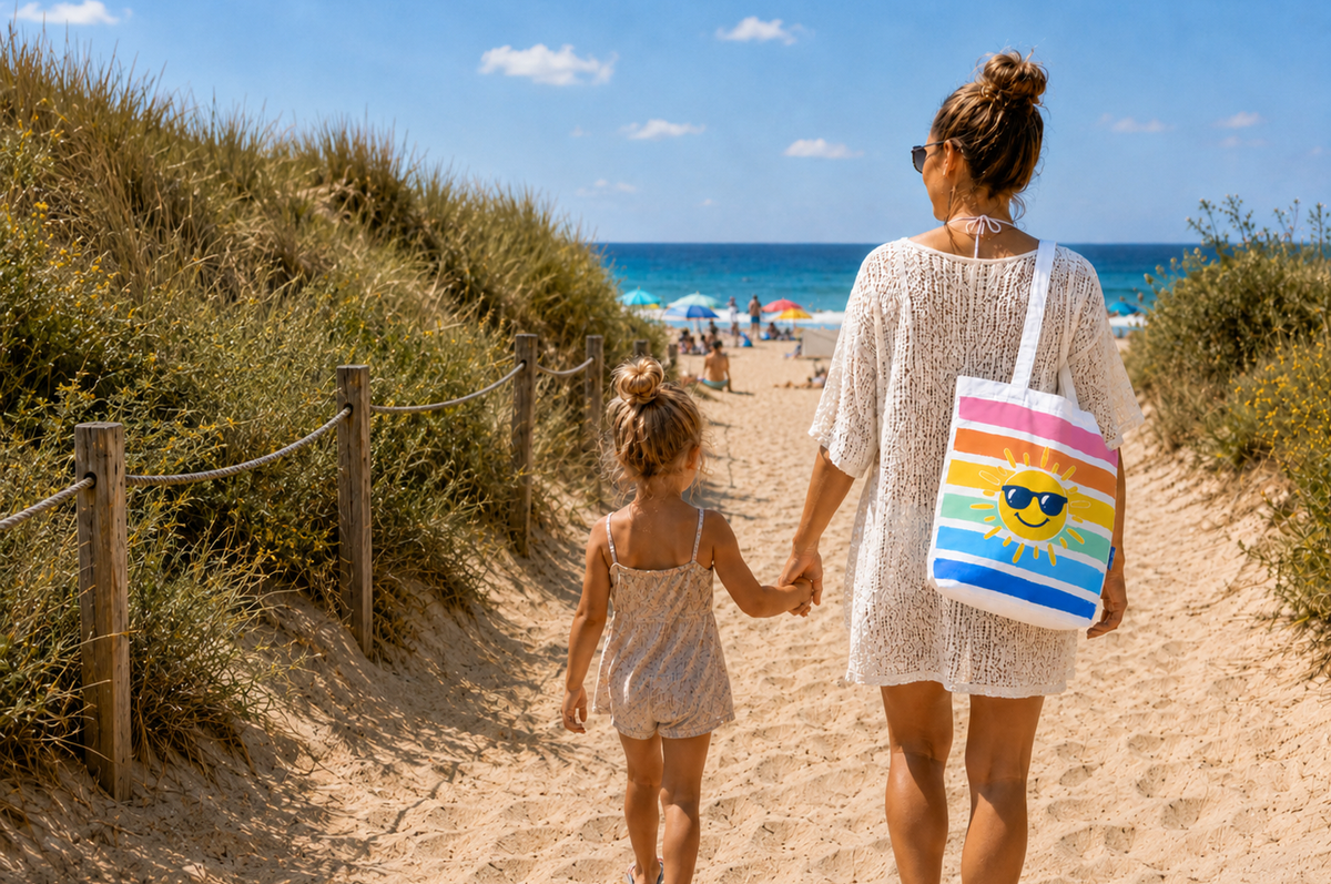 Shopper mit Bodenfalte und vollflächigem Fotodruck