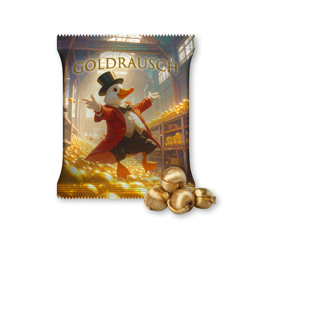Snackmischung in der Midi Tüte – Goldnüsse Bonbons, ca. 17 g
